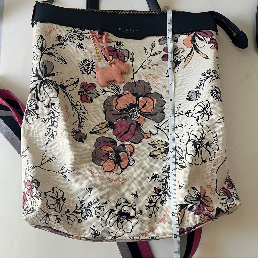 Radley London Medium Sketchy Floral Backpack - Cream and Pink - Picture 8 of 9